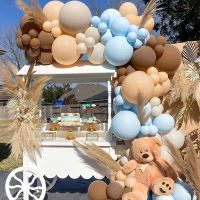 Blue Brown Nude Coffee Ivory White Baby Shower Balloons Garland Arch Kit Wild One 1st Birthday Wedding Thanksgiving Boho Party