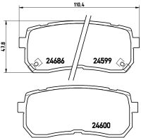 ผ้าดิสเบรคหลัง HYUNDAI H1 STAREX 2.5 CRDi 2008- KIA CARNIVAL GQ 1999- VQ 2006- YP 2014- SORENTO UM 2015- NTN