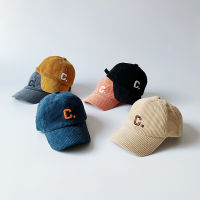 Letter Embroidery Childrens Baseball Hat Autumn Spring Winter Student Corduroy Warm Girl Boy Hat Baby DuckTongue Cap 2-8T