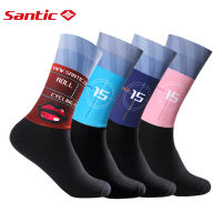 Santic ขี่จักรยานถุงเท้าสำหรับผู้ชายผู้หญิงขี่จักรยานถุงเท้าระบายอากาศกีฬาวิ่งจักรยานจักรยานถุงเท้ากันลื่น W0P065