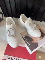CLASSIC SQUARE BUCKLE SNEAKERS FOR WOMEN SET FOOT LASY SHOES FULL SET OF BRAND PACKAGE
