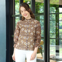 VERONIQA Blouse AM-B878 by AMILA ชิฟฟอนปริ้นท์ แขนยาว IGPU22-3