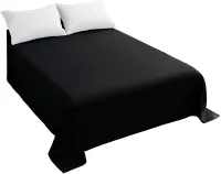 Flat Sheet Top Sheet, Premium Hotel 1-Piece, Luxury and Soft Quality Bedding Flat Sheet, Wrinkle-Free, Stain-Resistant