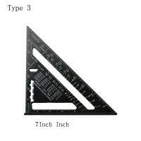 อะลูมิเนียมสำหรับไม้โปรแทรคเตอร์สามเหลี่ยม7/12นิ้วเครื่องมือเมตริกสี่เหลี่ยมสามเหลี่ยมมุมไม้บรรทัดไม้อัลลอยวัดและปรับระดับ