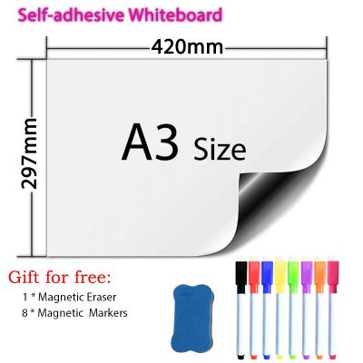 A3 Size Self-adhesive Whiteboard Soft Dry Erase White Board Month Planner Home School Classroom Calendars Fridge Sticker