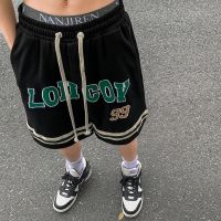 ∏ Embroidered basketball shorts mens summer tide brand American sports five-point pants fat teenagers striped plus size boxing pants