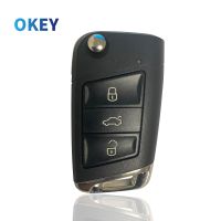 อะไหล่ซองใส่กุญแจรถรีโมท Okey เคส VW กอล์ฟ7 GTI MK7 Skoda Octavia ที่นั่ง A7แบบไม่มีกุญแจ