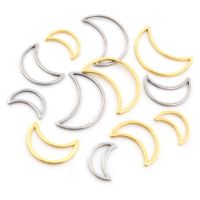 20pcs 3 Size Moon Charm Gold Stainless Steel Pendant Open Bezels Hollow Pressed Resin Frame Mold Bezel DIY Jewelry Making