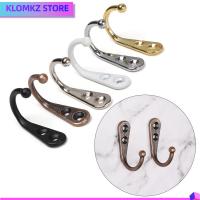 KLOMKZ 5PCS อุปกรณ์ในบ้าน คลาสสิก ง่ามเดี่ยว ตะขอแขวน ตะขอแขวนผนัง สีบรอนซ์ ที่แขวนหมวก