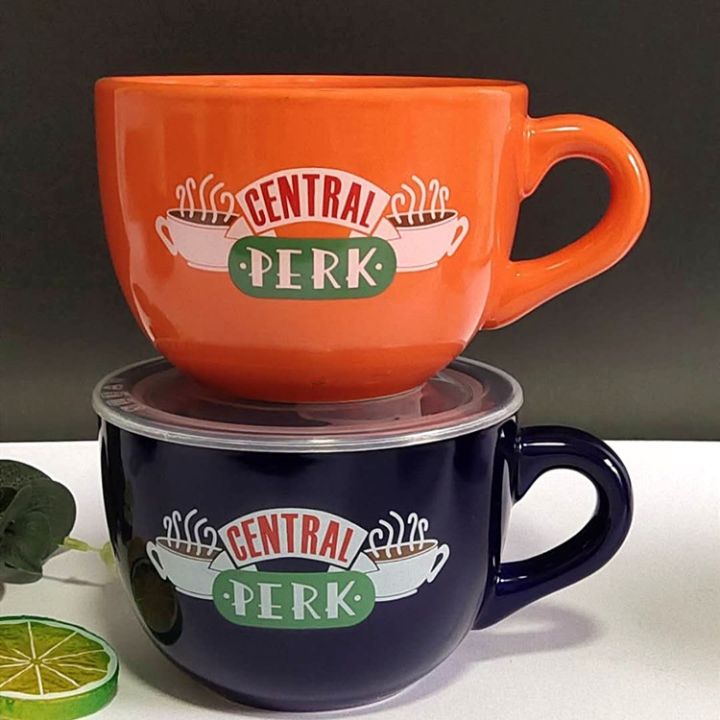 high-end-cups-เพื่อนรายการทีวีซีรีส์กลาง-perk-ถ้วยชากาแฟเซรามิก650มล-เพื่อนกลาง-perk-คาปูชิโน่แก้ว