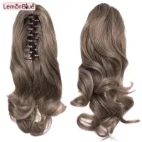 LemonBlue Clip-On Curly Ponytail Hair Extension Women Claw On Long Wavy Wig Hair Piece E