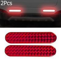 2Pcs Sign Red Night Lamp Alarm Car Reflective Strips Door Bumper front and rear Sticker Safety Mark Warning Tape Anti-collision Car Door Protection