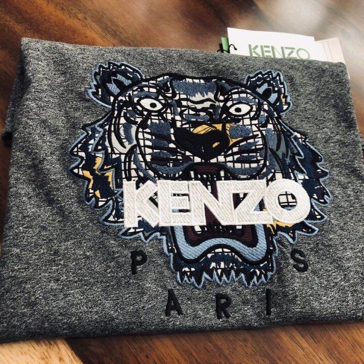 kenzo-ใหม่-k-takata-หัวเสือชายและหญิงเสื้อยืดลายปักสามมิติฤดูใบไม้ผลิและฤดูร้อนลูกไม้ผ้าฝ้ายบริสุทธิ์แขนสั้นแบรนด์แฟชั่นยุโรปและอเมริกา