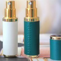 New 5ml Leather Refillable Perfume Bottle Empty Spray Atomizer Fine Mist Refillable Vials Cosmetic Containers Bottles For Travel Travel Size Bottles C