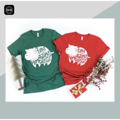 เสื้อยืดผ้าฝ้าย เสื้อยืดคริสต์มาส2022 Christmas Simple T-Shirt Design 100% Cotton 圣诞节派对衣服 Baju Krismas 100% Cotton T-shi