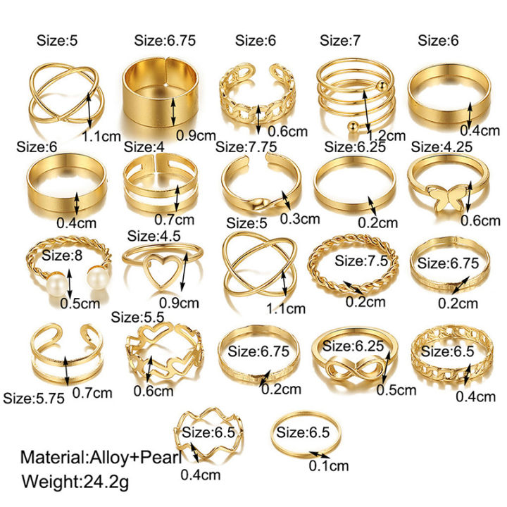 ชุดแหวนผีเสื้อทรงเรขาคณิตสีเงินสำหรับผู้หญิง-22ชิ้นเซ็ตวินเทจเครื่องประดับแบบเกลียว
