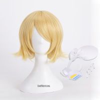 Rin / Len Cosplay Wig High Quality Short Blond Heat Resistant Synthetci Hair Anime Cosplay Wigs + Track + Wig Cap