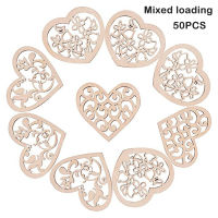 50pcs DIY Craft Home Decor Kids Adults Wedding Gift Multifunctional Lightweight Eco Friendly 53mm Mini Wooden Heart