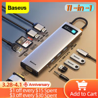 Baseus 11 in 1 USB C HUB Multi HUB Ethernet Network PD 100W Type C Docking Station Splitter USB 3.0 Adapter For Surface