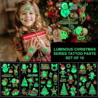 10Pcs/Lot Luminous Tattoo Stickers Waterproof Children Arm Face Glowing Tattoo Children Body Art Tattoo Christmas Tattoo Cartoon