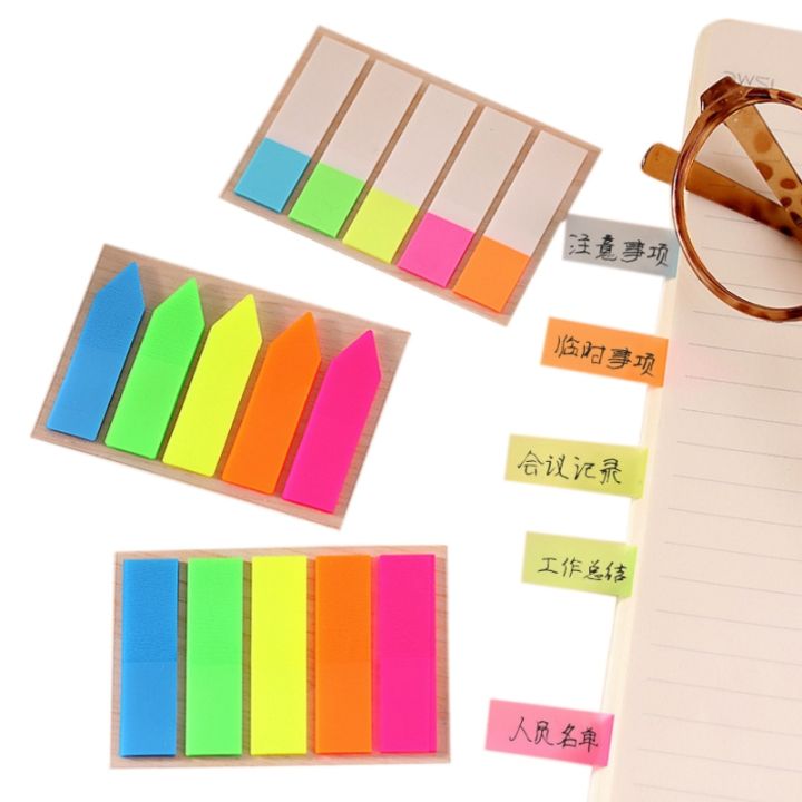 1pack-lot-cute-colorful-strip-sticky-label-classification-bookmark-reminder-message-label-adhesive-memo-pad-sticky