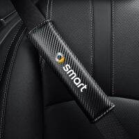 Carbon Fiber Car Seat Belt Shoulder Pad Cover Comfort Harness Pads Car Seat Belt  for SMART Fortwo Forfour 453 Car Accessories Seat Covers