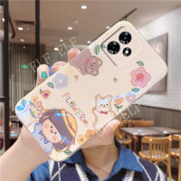 2023ใหม่เคสโทรศัพท์ TPU สำหรับ Realme C53รูปการ์ตูนน่ารักลายดอกไม้บลูเรย์ REALMEC53ปลอกโทรศัพท์มือถือกันกระแทกฝาหลัง