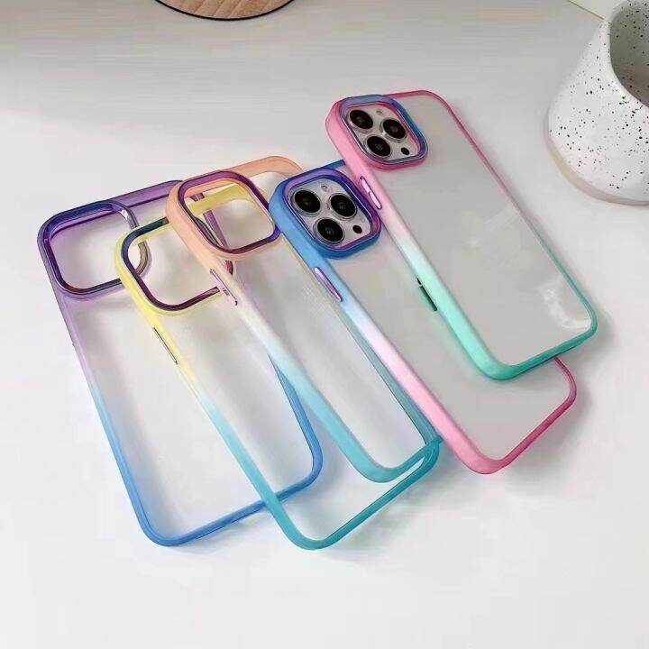 เคสหลังใสขอบสีทูโทน-สำหรับiphone-14-pro-max-13-pro-max-12-12pro-max-11-11promax-7-8-se2-se3-7-8-x-xs-xr-xsmax