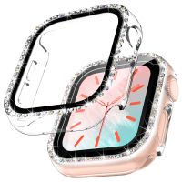 360 full Screen Protector Case for Apple watch 7/6/SE/5/4/3/2/1 Diamond cover Tempered glass film for iwatch 41MM 45MM 40MM 44MM Cases Cases