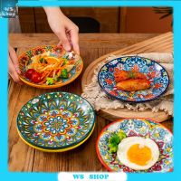 Bohemian Ceramic Bone Plate Household 6.5 Inch Small Plate Cold Dish Fruit Dim Sum Flat Plate Spit Bone Plate