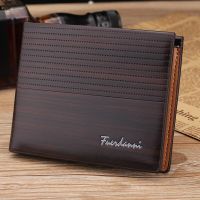 Mens Wallet Short Shape PU Leather Fashion Bank Card Holder Nordic Style Travel Commerce Gathering Young Trend