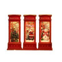 Christmas Vintage New Year Decorations Snowman Telephone Booth Night Light Lamp Hotel KTV Scene Novel Layout Luminous Ornaments