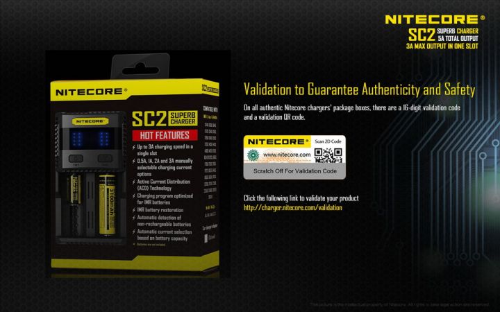 แท่นชาร์จเปล่า-nitecore-sc2-ของแท้-โค้ดบนกล่องเช็คได้