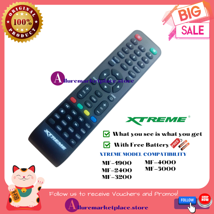 Xtreme TV Remote Control for BASIC LED TV Xtreme Remote for BASIC LED