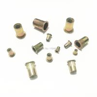 50pcs M8 Metric Thread Zinc Plated Carbon Steel Flat Head Rivet Nut Insert knurled Nut Cap Rivnut