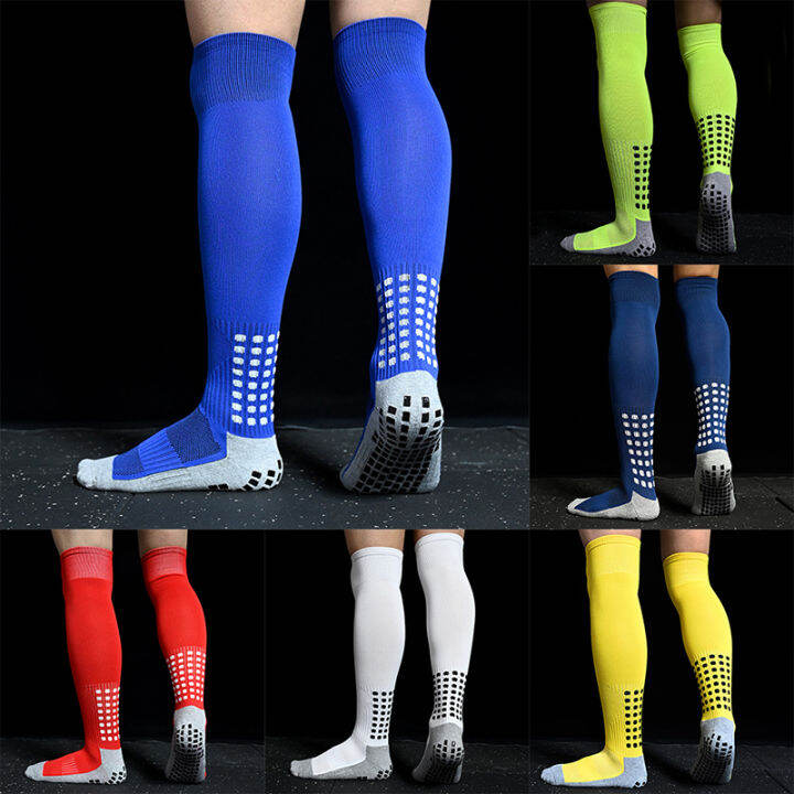 guliang630976-new-mens-non-slip-soccer-socks-breathable-knee-ผ้าขนหนูสูงด้านล่างขี่จักรยานเดินป่ากีฬาการฝึกอบรมถุงเท้าฟุตบอลยาว