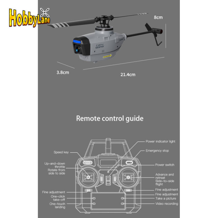 hobบี้เฮลิคอปเตอร์ควบคุมรีโมต-c127ai-พร้อมกล้องมุมกว้าง720p-ความเร็ว2-4ghz-6-shaft-ไจโรโดรนใช้รีโมทคอนโทรลไวไฟพร้อมพายเรือเดี่ยวสำหรับเป็นของขวัญเด็ก