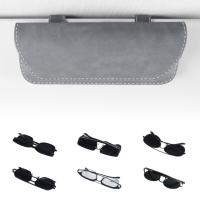 Sunglasses Holder for Car  Visor  Eyeglasses Car Visor Clip Storage Glasses Organizers   PU Leather Glass Holder Eyewear case