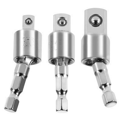 3 Pack Impact Grade Socket Adapter 360 Degree Universal Joint Swivel Socket Set Socket To Drill Adapter