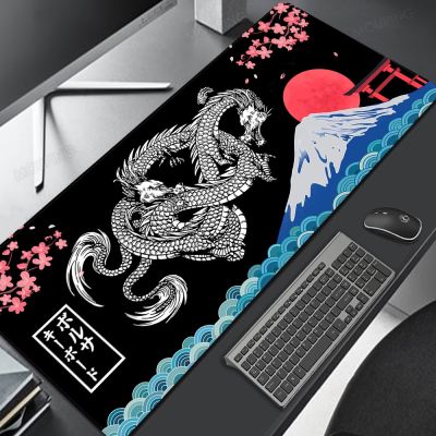 ✟♀ Black and White Mouse Pad Dragon Cherry Blossom Desk Mat Office Carpet Xxl Mousepad Large Gamer Office Carpet Computer Mouse Mat
