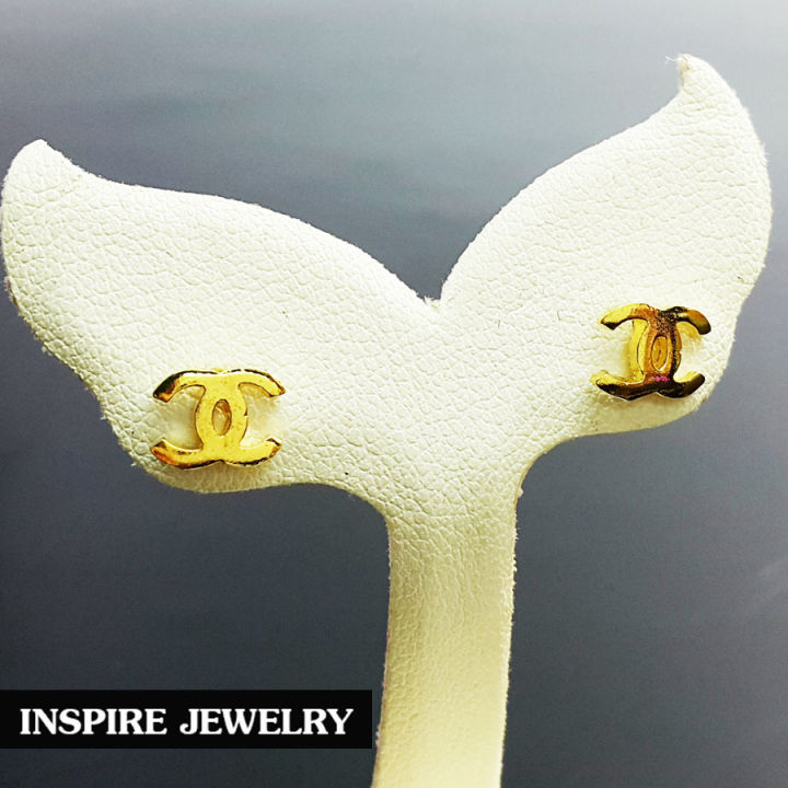 inspire-jewelry-ต่างหูแบบร้านทอง-งานแฟชั่นอินเทรน-งานทองไมครอน-ชุบเศษทองคำแท้