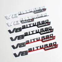 สัญลักษณ์กันชนรถ V8โลโก้ Biturbo 4Matic สำหรับ Mercedes C63S W205 E63S W213 S63 W222 GLC63S X253 GLE63S W167 AMG Essories