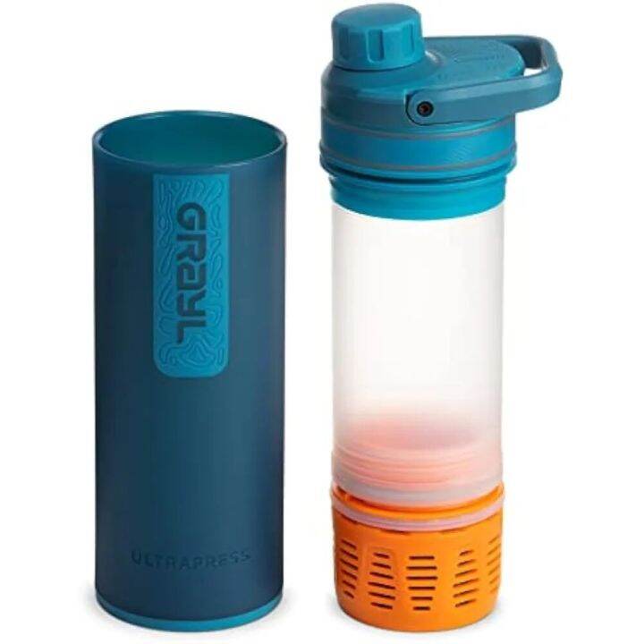 Ultrapress 16.9 Oz Water Purifier & Filter Bottle For Hiking, Backpacking, Survival, Travel