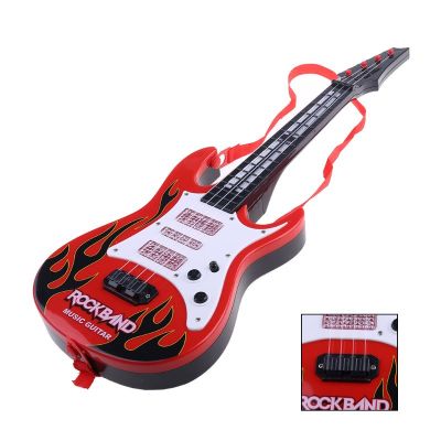 Music Electric Guitar 4 Strings Musical Instrument Educational Toy Kids Toy Gift