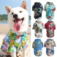 Hawaiian Style Dog Clothes Fashion Casual Puppy Dog Floral Polo Shirt Summer Pet Beach T-Shirt for Bulldog Doggie Cats Clothing Clothing Shoes Accesso