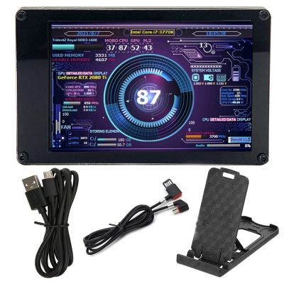 3.5 Inch AIDA64 Chassis Display+Elbow Data Cable Type-C+Bracket Kit IPS LCD 320X480 USB Computer Secondary Screen