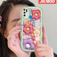 เคส JIUMOO เคส Y50สำหรับ VIVO Y30 Y30i แฟชั่น3D มีสีสันลายดอกไม้แบบนิ่มดั้งเดิมขอบซิลิโคนน้ำเคสป้องกันกล้องคลุมทั้งหมดเลนส์เคสปกหลังกรอบนิ่ม