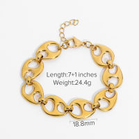 Coffee Beans Link Chain Bracelet for Men Women Stainless Steel Gold Silver Color Fashion Statement Bracelet Jewelry Gift