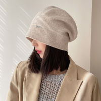 New Pure Cashmere Beanies Hat Women Autumn Winter Casual Soft Warm Wool Ear Protection Cap Female Japanese Knitted Skullies Hat