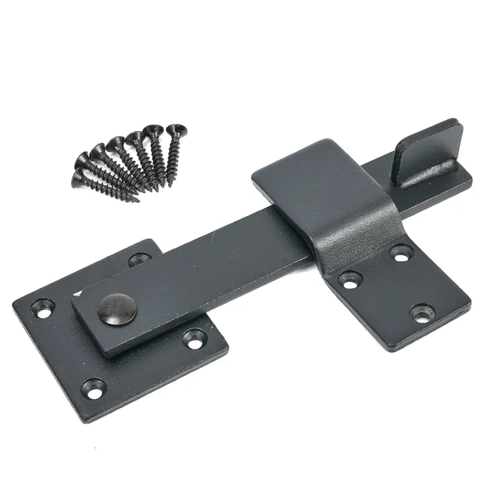 Black Barn Door Latch Matte Hook Lock Reversible Security Where It ...